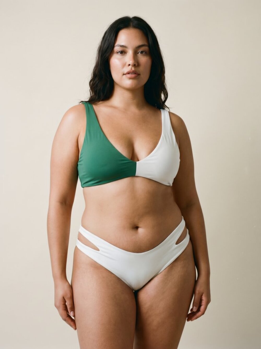 L*Space Green and White Bikini